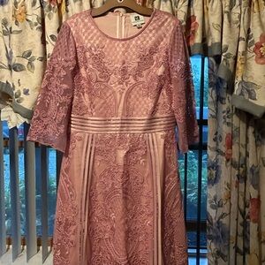 Elegant Pink Lace Embellished dress